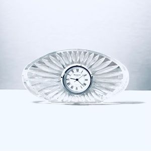 Vintage Waterford Oval Lead Cut Crystal Desk Clock